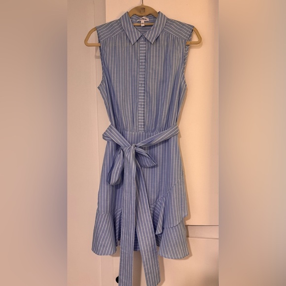 Express Striped Sleeveless Linen Blend Dress Size 4 - Picture 1 of 6